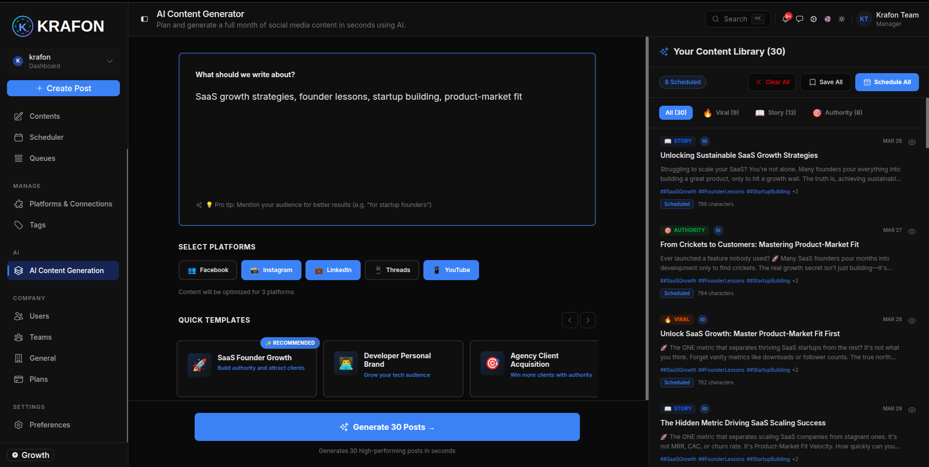 AI Monthly Content Generator