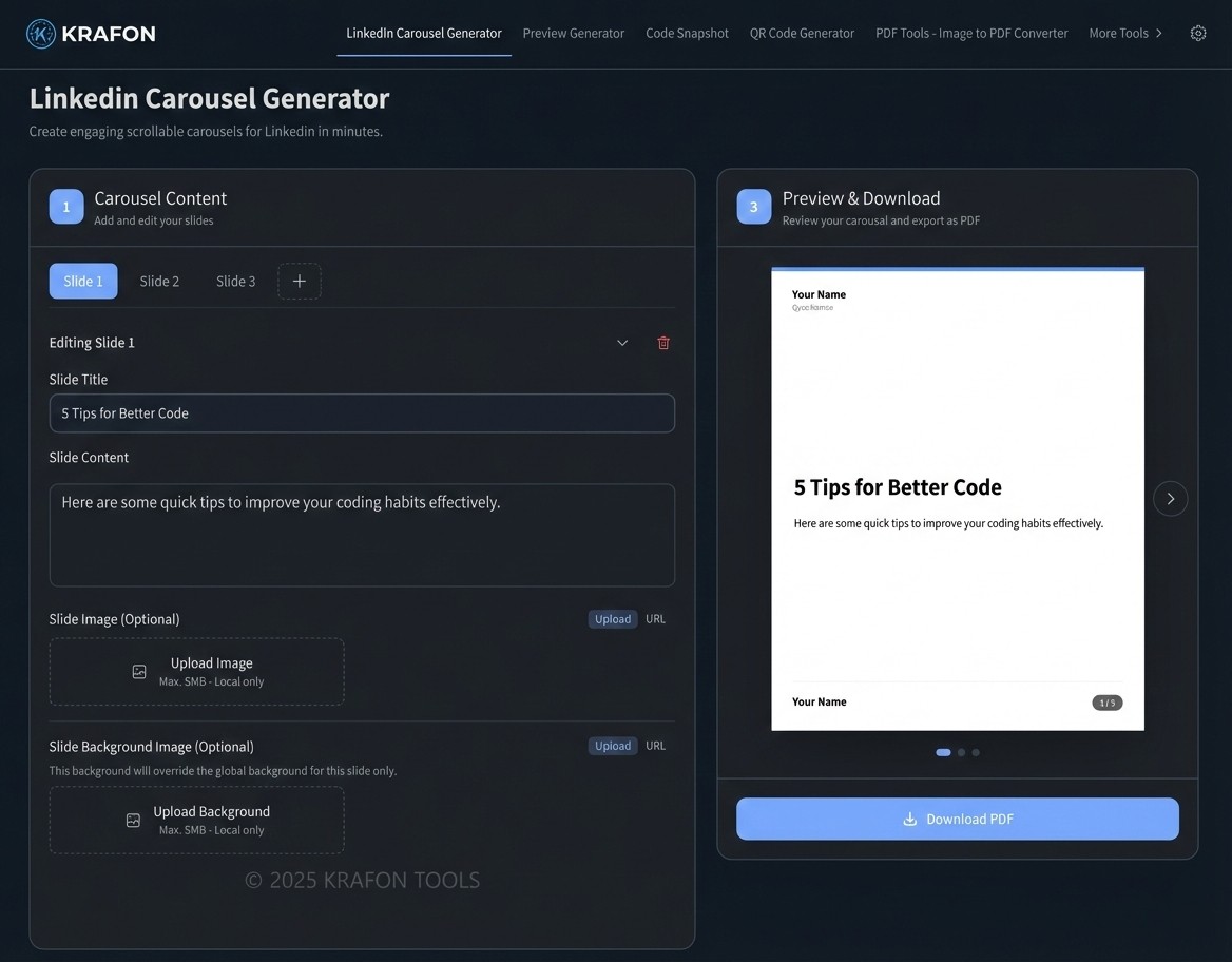 Linkedin Carousel Generator Demo